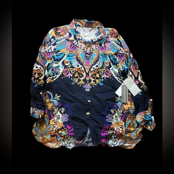 Multiples Tops - 5/$25  Multiples brand Multicolor Paisley Button-Up Shirt